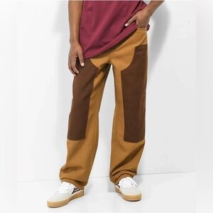 Empyre Double Knee Tobacco Brown Loose Relax Fit Baggy Boys Skate Pants Jeans 28